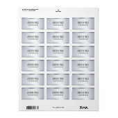 Modern Faux Silver Elegant Minimalist Sjabloon Etiket (Full Sheet)