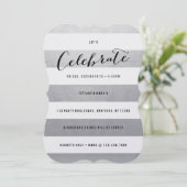 Modern Faux Silver Foil Party Invitation Kaart (Staand voorkant)