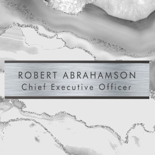 Modern Faux Silver Kantoor deurborden teken Deurbordje