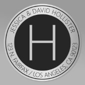 Modern Faux Silver retouradres of productetiket Vierkante Sticker