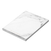 Modern faux zilveren marmer, gepersonaliseerde sch notitieblok (Gedraaid)