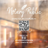 Modern Feather Volg me Notaris Marketing QR Code Raamsticker (Vel 2)