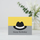 Modern Fedora Colorblock Birthday Briefkaart (Staand voorkant)