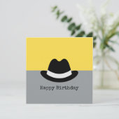 Modern Fedora Colorblock Birthday Kaart (Staand voorkant)