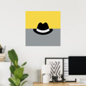 Modern Fedora Colorblock Poster (Thuiskantoor)