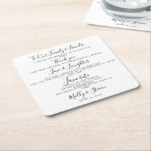 Modern feest / bruiloft Dank u Vierkante Kartonnen Onderzetter (Schuin)