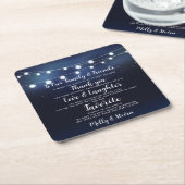 Modern feest / bruiloft Dank u Vierkante Kartonnen Onderzetter (Schuin)