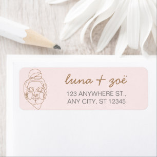 Modern Feminine Blush Pink Business Return-adres Etiket