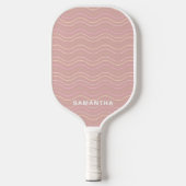 Modern Feminine Girly Pink Custom Name Geometric Pickleball Paddle (Voorkant)