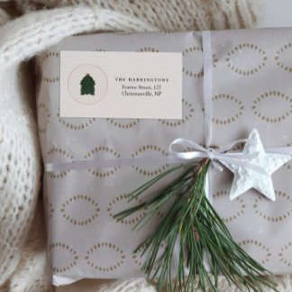 Modern Festive Christmas Tree  Etiket