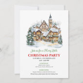 Modern festive city Christmas party dinner invite Kaart (Voorkant)