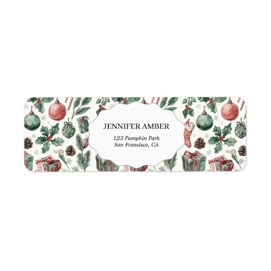 Modern Festive Holiday Simple Rustic Boho Etiket (Voorkant)