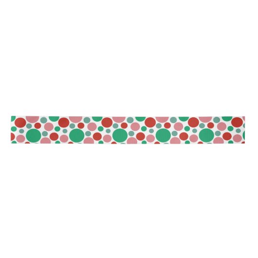 Modern Festive Polka Dot Red Pink Green Pattern Lint (Voorkant)