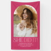Modern Fete Pink Ze deed het Photo Arch Afstuderen Spandoek (Verticaal)