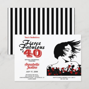 Modern FIERCE FABULOUS & 40 stijlvolle verjaardag Kaart