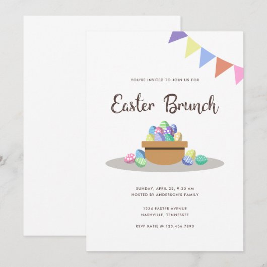Modern Fiesta Easter Eggs Kaart (Voorkant / Achterkant)