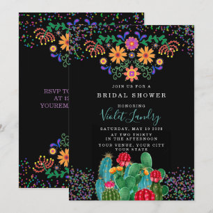 Modern Fiesta en Cactus Colorful Vrijgezellenfeest Kaart