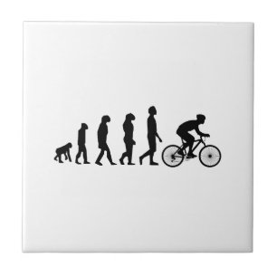 Modern Fiets Schema voor Menselijke Evolutie Tegeltje