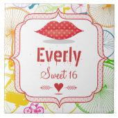  Modern Fiets SWEET SIXTEEN DOT LIPS Tegeltje (Voorkant)