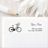 Modern fietsontwerp met bloemmandje etiket (Insitu)