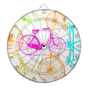  modern fietspatroon, helder kleurneonpatroon dartbord