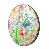  modern fietspatroon, helder kleurneonpatroon dartbord (Voorkant Rechts)