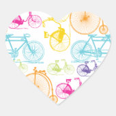  modern fietspatroon, helder kleurneonpatroon hart sticker (Voorkant)