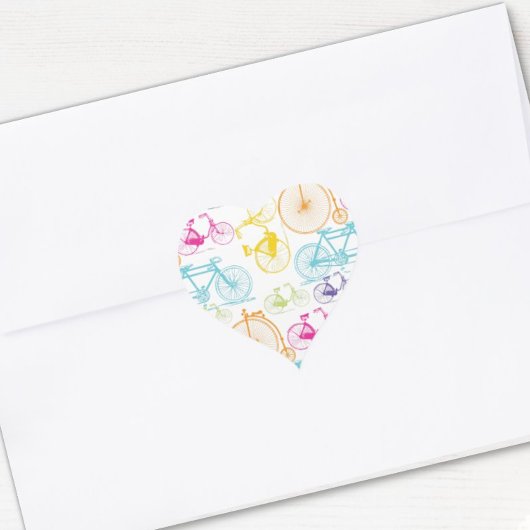  modern fietspatroon, helder kleurneonpatroon hart sticker