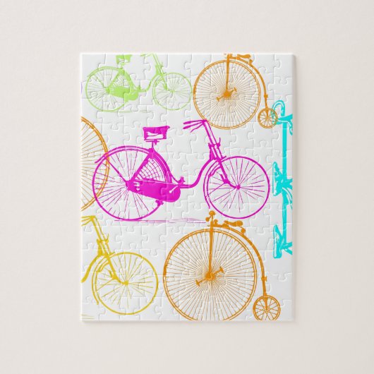 modern fietspatroon, helder kleurneonpatroon legpuzzel (Verticaal)