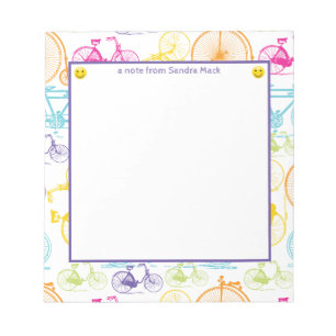 modern fietspatroon, helder kleurneonpatroon notitieblok