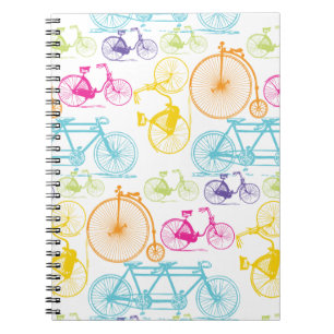  modern fietspatroon, helder kleurneonpatroon notitieboek