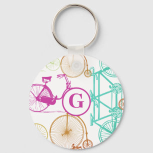 modern fietspatroon, helder kleurneonpatroon sleutelhanger