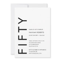 Modern Fifty and Fabulous Bold 50th Birthday Party