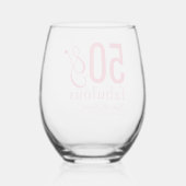 Modern Fifty and Fabulous Bold 50th Birthday Party Wijnglas Zonder Voet (Achterkant)