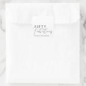 Modern Fifty and Fabulous Script 50th Birthday Vierkante Sticker (Tas)