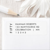 Modern Fifty Bold 50th Birthday Party Etiket (Insitu)