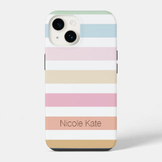 modern fijn pastelkleurmonogram Hoesje-Mate iPhone 14 Hoesje