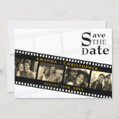 Modern Filmstrip QR Code Photo Wedding Save The Date (Voorkant)