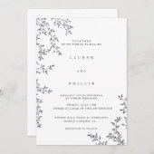 Modern Fine Art Floral Wedding Invitations Kaart (Voorkant / Achterkant)