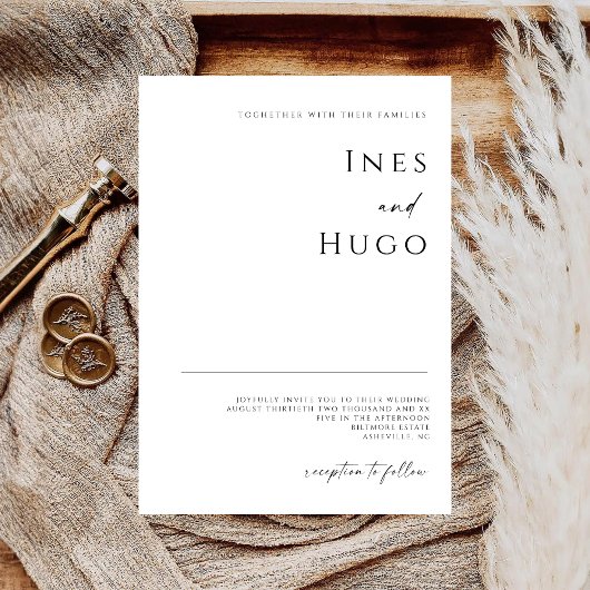 Modern Fine Line Signature Script Luxury Invite Save The Date