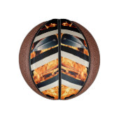 Modern Fire & Triple Stripe Bold Minimalistisch  Basketbal (Verticaal)