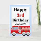 Modern Fire Truck Boy Birthday Kaart (Voorkant)