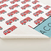 Modern Fire Truck Pattern Personalized Boy Sherpa Deken (3/4)