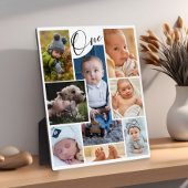 Modern First Birthday Photo Collage Keepomwille Fotoplaat