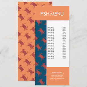 Modern Fish Seafood Krab Restaurant Patroon Menu