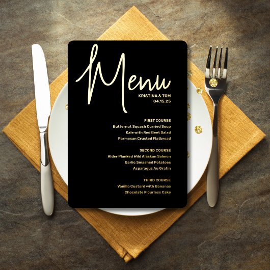 Modern Flair Menu Folie Uitnodiging