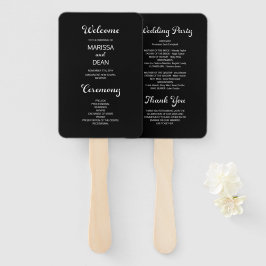 Modern Flair Script Minimal Black Wedding Program Handwaaier