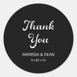 Modern Flair Script minimalistisch zwart bruiloft Ronde Sticker