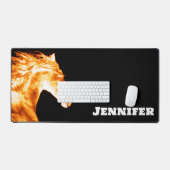 Modern Flaming Fire Horse Bureaumat (Keyboard & Muis)