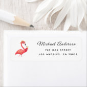 Modern Flamingo Baby Shower Return Address Label (Insitu)